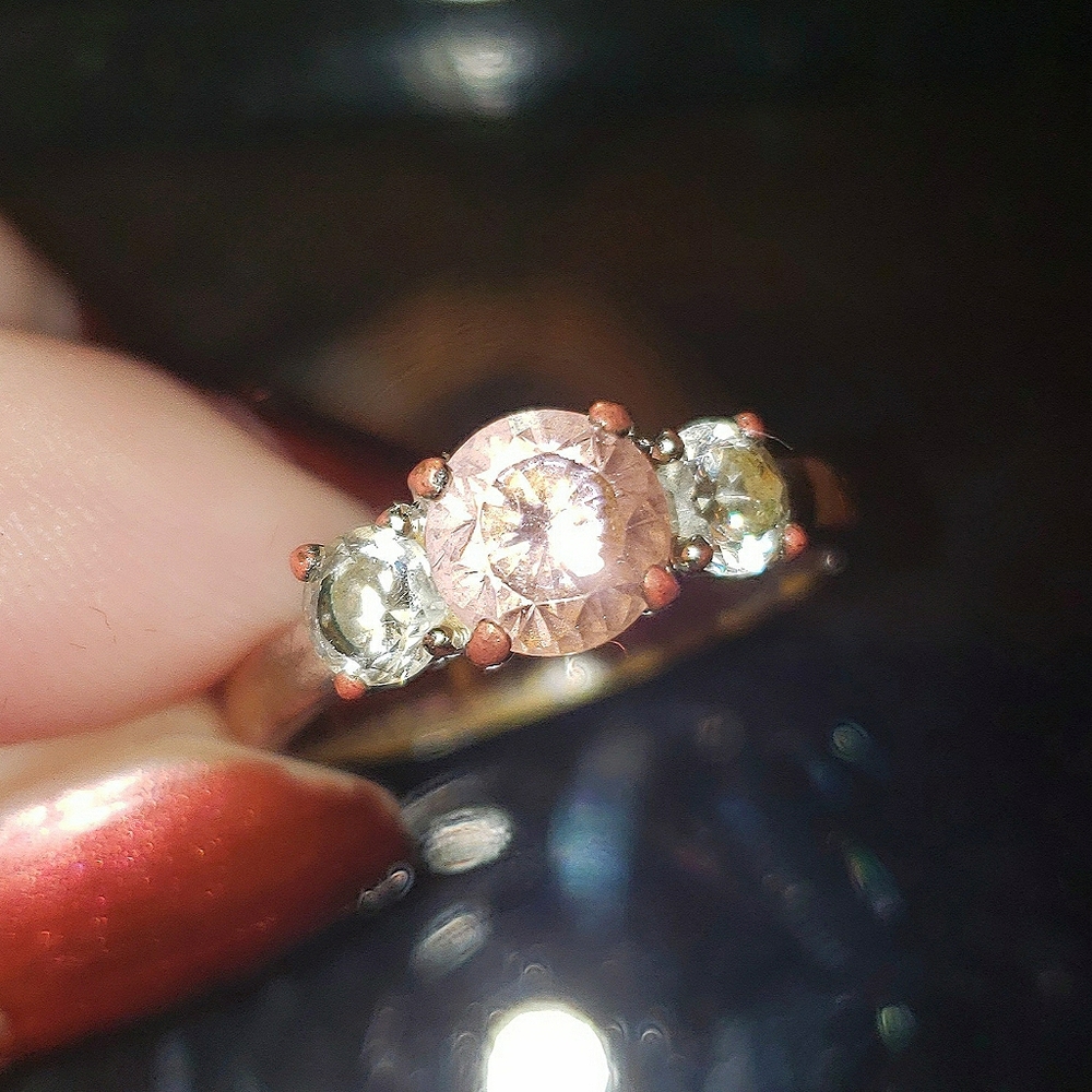 Pink and White CZ Ring